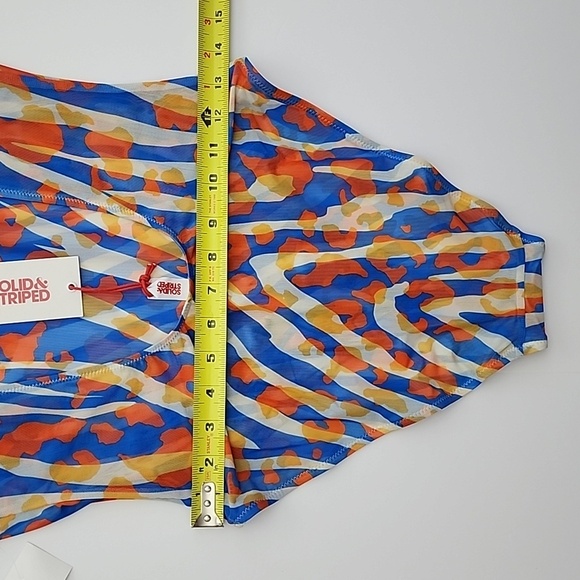 SOLID & STRIPED Luela Leopard Zebra Blue Orange Print Mesh Swimsuit Sz  Medium - Picture 12 of 14